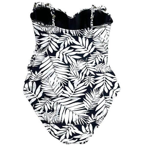 Bleu Rod Beattie NWT Urban Oasis Shirred Bandeau One Piece Swimsuit Size 14 - Picture 3 of 11